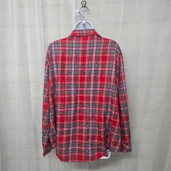 NWT Victoria Secrets Red Pink Plaid Pajama Set Lounge XXL - Picture 6 of 12